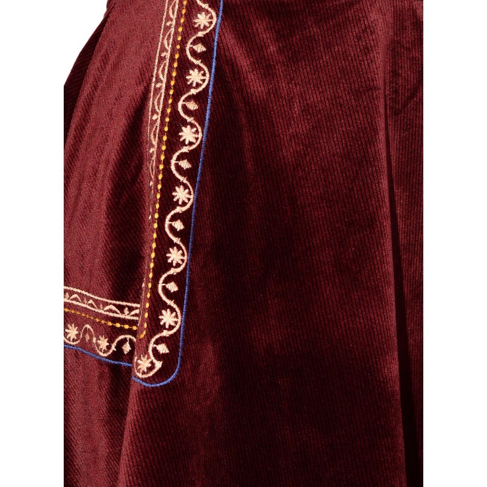 Bohemian Ribbed Velvet Skater Skirt - Picture 4 of 4